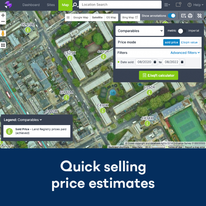 Quick selling price estimates